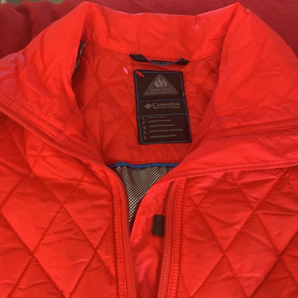 Columbia Jacket Quilted Red Thermal Heat Omni Heat Sz S - Picture 2 of 7